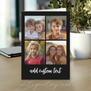 4 Photo Collage - you can change background colour Card