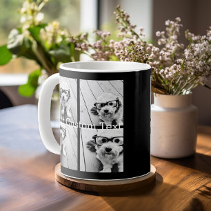 4 Photo Collage - you can change background colour Coffee Mug