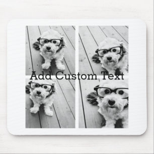 4 Photo Collage - you can change background colour Mouse Mat