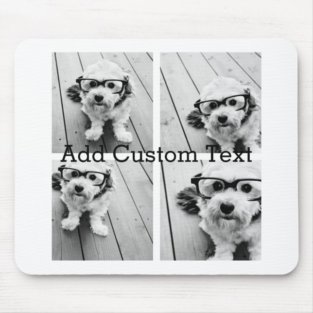 4 Photo Collage - you can change background colour Mouse Mat (Front)