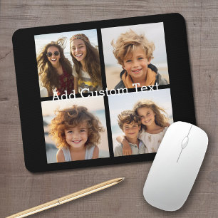 4 Photo Collage - you can change background colour Mouse Mat