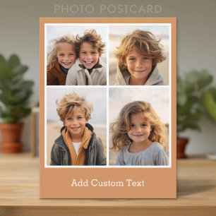 4 Photo Collage - you can change background colour Postcard