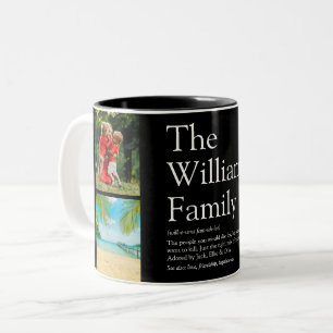 4 Photo Collage Your Family Definition Two-Tone Coffee Mug