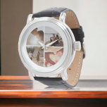 4 Photo Custom Collage Personalised Watch<br><div class="desc">Create a Custom Photo Collage unique customised personalised 4 Photo watch from Ricaso - add your own 4 photographs. perfect for a gift for yourself or others.</div>