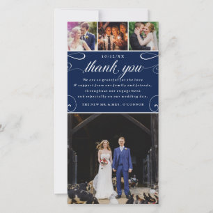 4 Photo Custom Colour Wedding Thank You Photocards Card
