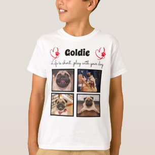 4 photo dog collage - customised memory for boys T-Shirt