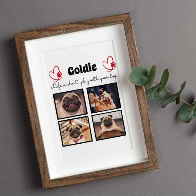 4 photo dog collage - customised memory plaque (Creator Uploaded)