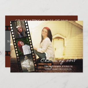 4 PHOTO Filmstrip Graduating Class of 2018 Invitation
