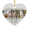4 Photo First Christmas Engaged Faux Marble Heart