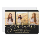 4 Photo Graduation Collage Black and Gold Script