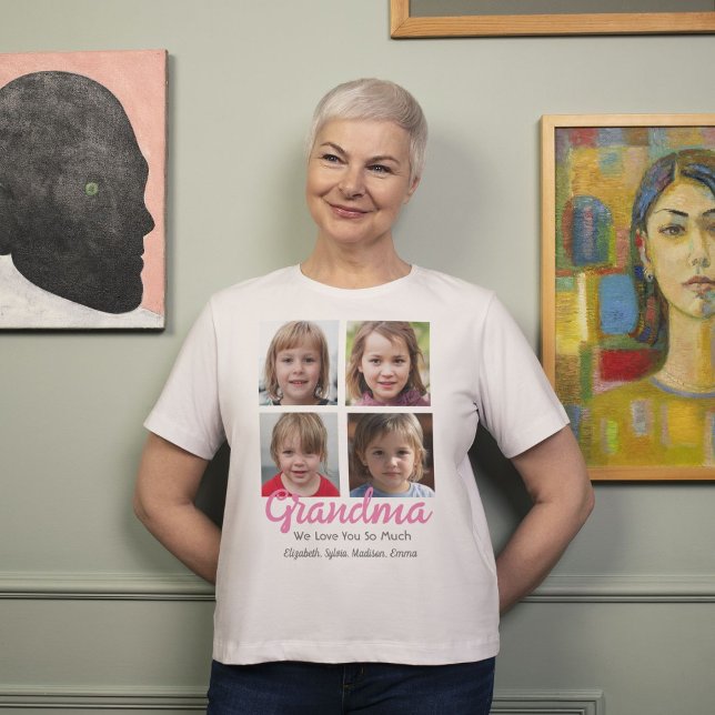 4 photo Grandma Love Custom T-Shirt (Creator Uploaded)
