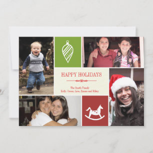4 photo grid collage favourite things Christmas re Holiday Card