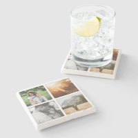 4 Photo Grid Square Template Shadowed Marble