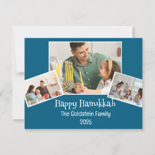 4 Photo Hanukkah Family Holiday Card