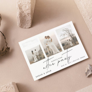 4 Photo Happily Ever After Party Wedding Announcement