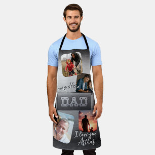 4 Photo - Happy Father’s Day Metal Theme Apron
