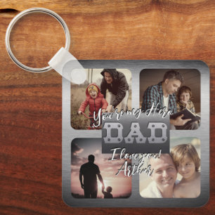 4 Photo - Happy Father’s Day Metal Theme Key Ring