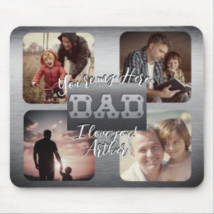 4 Photo - Happy Father’s Day Metal Theme Mouse Mat