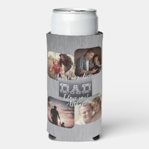 4 Photo - Happy Father’s Day Metal Theme Seltzer Can Cooler