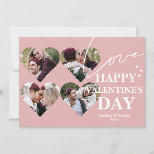 4 photo Heart collage valentines day couple Holiday Card