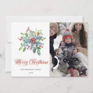 4 PHOTO Holly and Berries 2022 Family Holiday Card