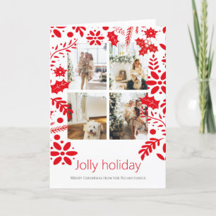 4 Photo Jolly Holiday Nordic Flower Christmas