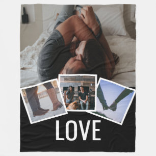 4 Photo Love Personalised Fleece Blanket