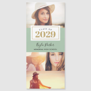 4 Photo Magnetic Graduation Announcement Cards