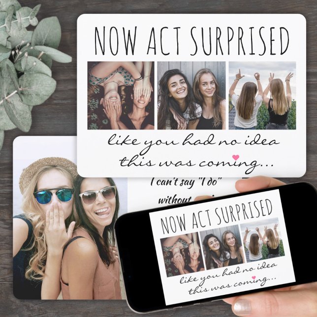 4 Photo Maid of Honour or Bridesmaid Proposal Funn Invitation (Creator Uploaded)