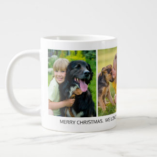 4 Photo Merry Christmas Grandparent Grandchild  Large Coffee Mug