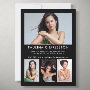 4 Photo Model Actor 5x7 Comp/Zed Card Template