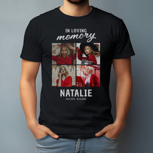 4 Photo Modern Memorial T-Shirt – In Loving Memory