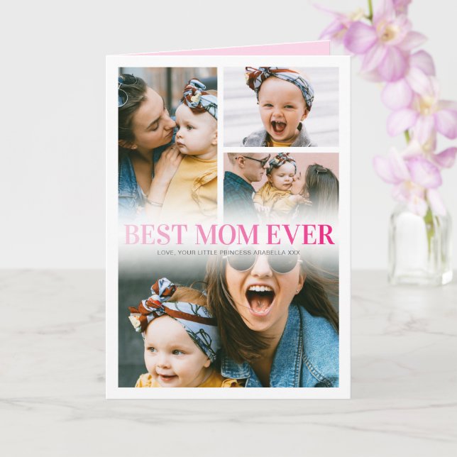 4 Photo Mother's Day Card (Orchid)