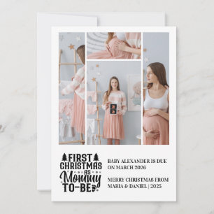 4 Photo Mummy to be Christmas Pregnancy  Holiday Card