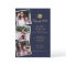 4 Photo Navy Blue Gold Graduation Party Invitation