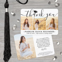 4 Photo New Address Modern Script Graduation