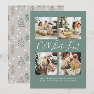 4 Photo oh What Fun Nordic Christmas Holiday Card