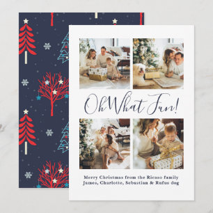 4 Photo oh What Fun Nordic Christmas Holiday Card