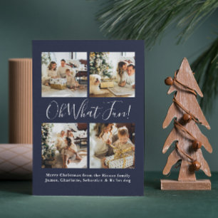 4 Photo oh What Fun Nordic Christmas Holiday Card