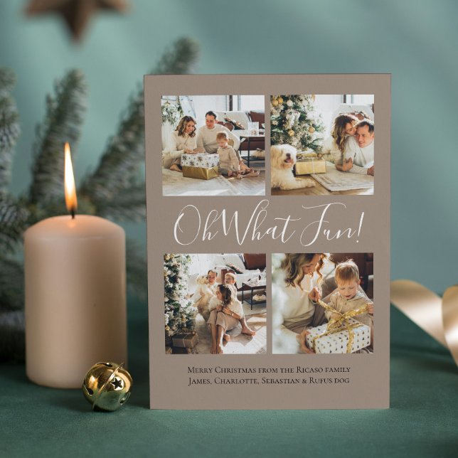 4 Photo oh What Fun Nordic Christmas Holiday Card (4 Photo oh What Fun Nordic Christmas Holiday Card by Ricaso. Tree pattern to back. add photographs
)