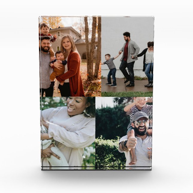  4 Photo Personalised Custom Collage Block (Front)