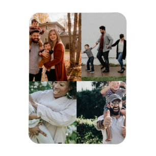 4 Photo Personalised Custom Collage Magnet