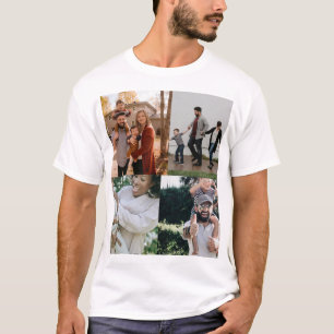  4 Photo Personalised Custom Collage T-Shirt