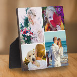 4 Photo Plaque With Stand Rounded White Template<br><div class="desc">Personalised 4 photo template table plaque featuring 4 changeable photos,  a rounded white frame and a built in stand at rear. A great unique gift for the family.</div>