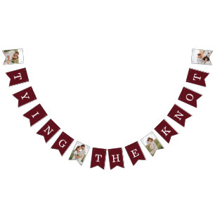 4 Photo Rehearsal Dinner Burgundy Bunting Flags
