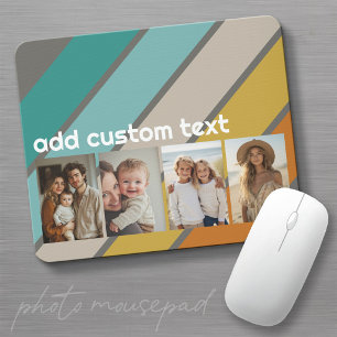 4 Photo Retro stripe pattern funky name Mouse Mat