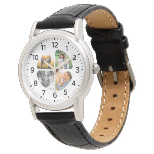 4 Photo Rounded Personalised Wrist Watch