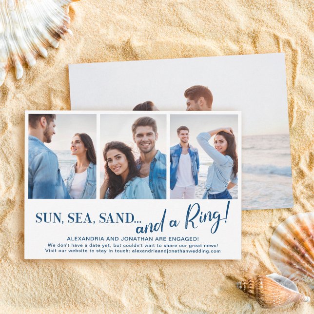 4 Photo Sun Sea Sand Engagement Announcement (Creator Uploaded)