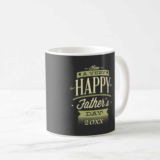 4 Photo Template Happy Fathers Day Coffee Mug (Front Right)