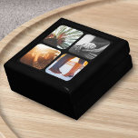 4 Photo Template Rounded Frame Gift Box<br><div class="desc">Personalised 4 Photo Grid with Rounded Black Frame.</div>